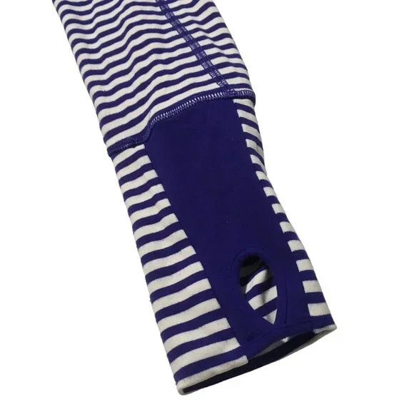Lululemon In Stride Jacket Pigment Blue White Narrow Bold Stripe Women Size 4 - Picture 8 of 16